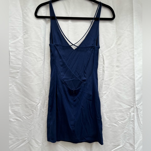 Open Back Navy Mini Dress | Size XS - Picture 2 of 4